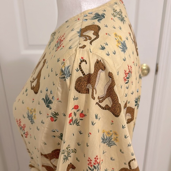 Rhode Ella Mini Dress Safari Animals Leopard Cheetah Meadow New Size Small - Picture 7 of 12